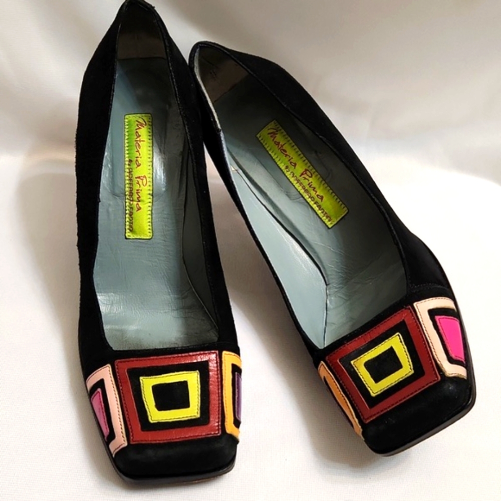 Materia Prima By Goffredo Fantini Suede Geometric Shape High Heels (W Size 39.5)